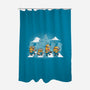 Yellow Road-none polyester shower curtain-trheewood