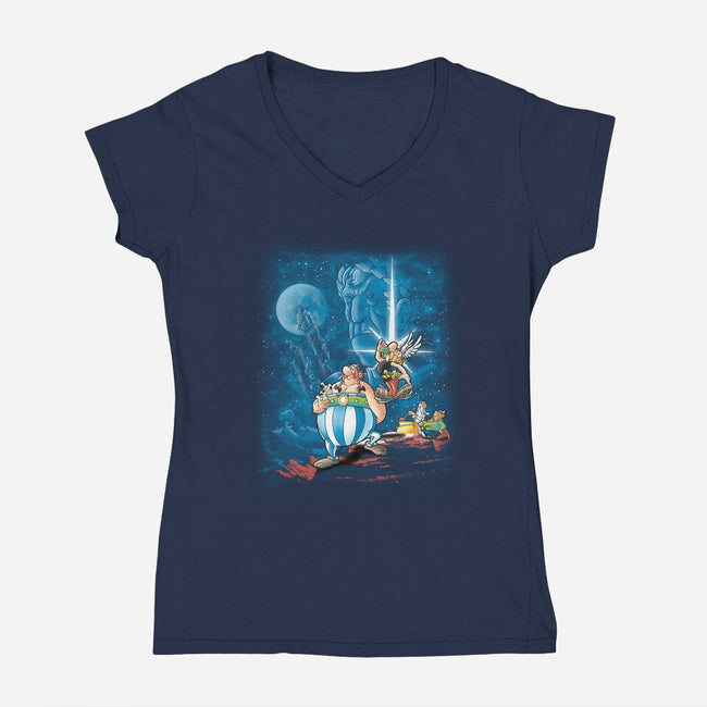 Gaul Wars-womens v-neck tee-trheewood