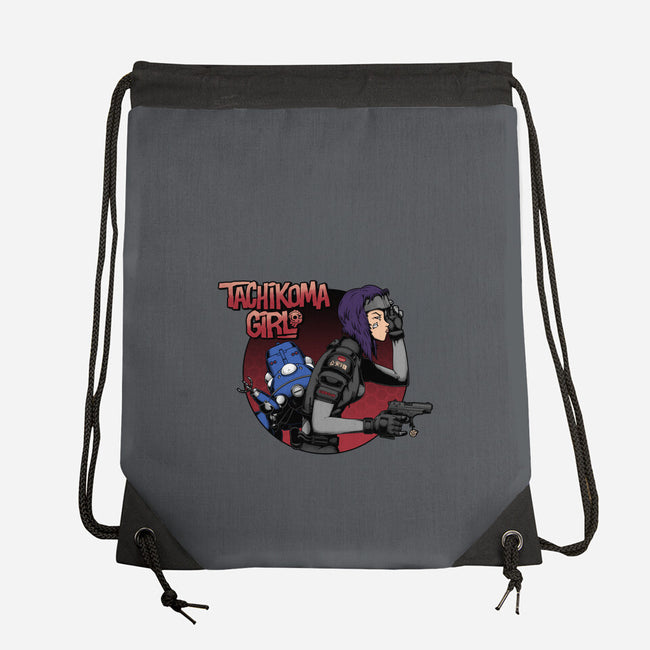 Robot Girl-none drawstring bag-pigboom