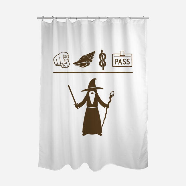 Wizard Hieroglyphs-none polyester shower curtain-Shadyjibes
