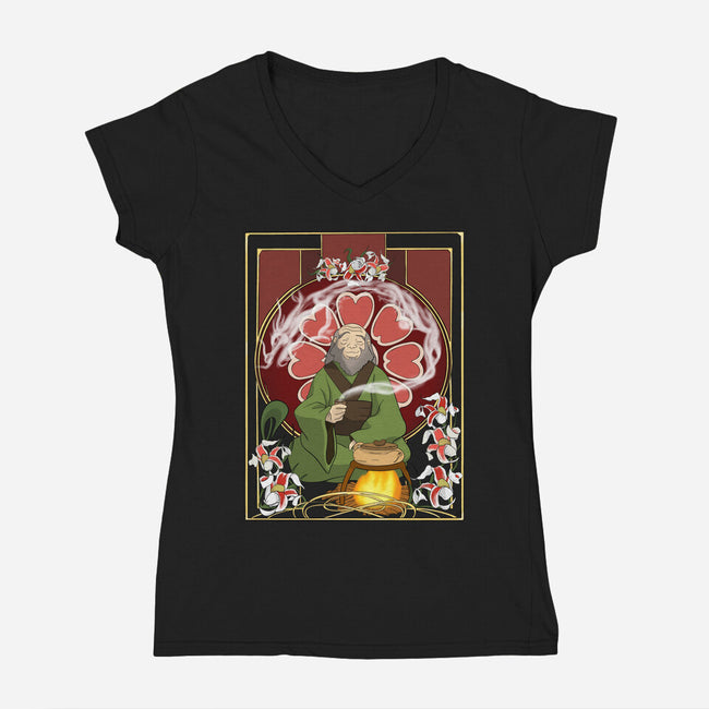 Uncles Tea-womens v-neck tee-Rain