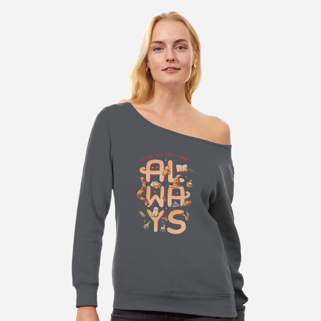 Always-womens off shoulder sweatshirt-eduely