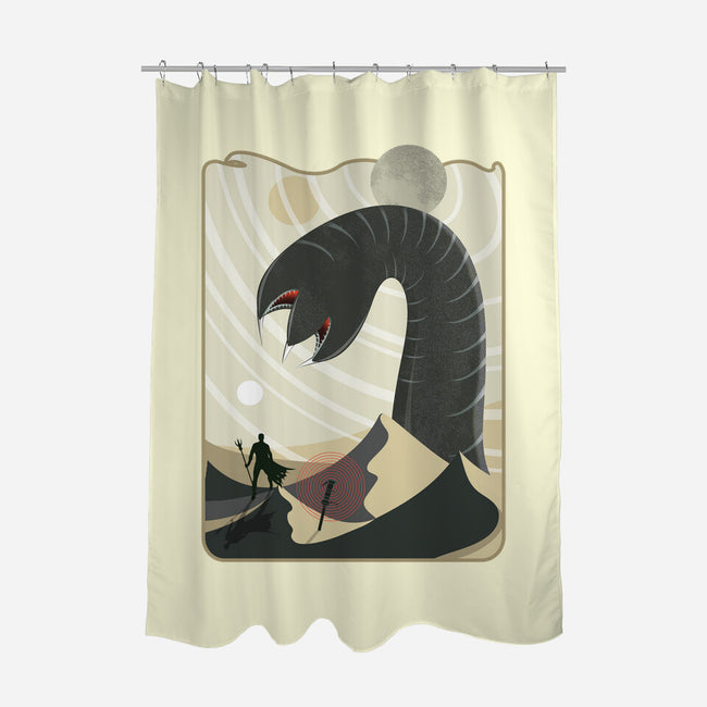 Summoning The Worm-none polyester shower curtain-palmstreet