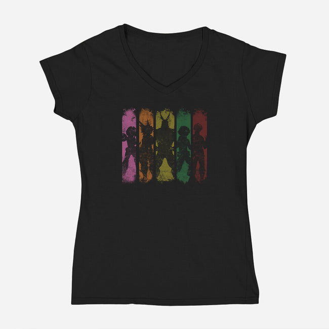My Hero Shadows-womens v-neck tee-Skullpy