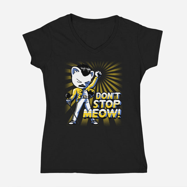 Don't Stop Meow-womens v-neck tee-estudiofitas