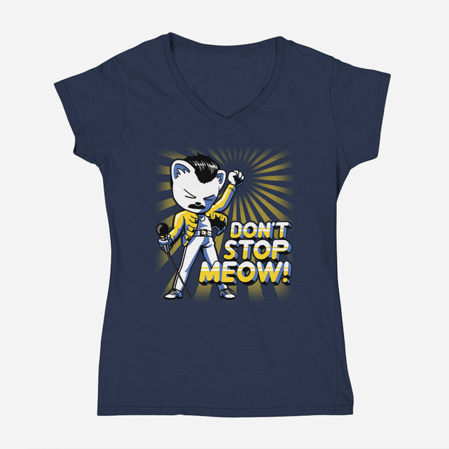 Don't Stop Meow-womens v-neck tee-estudiofitas
