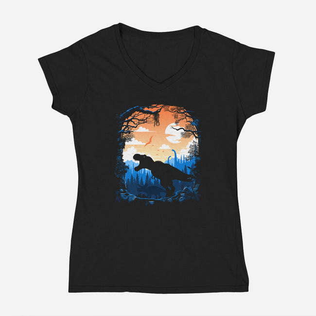 Sunset Rex-womens v-neck tee-albertocubatas