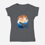 Sunset Rex-womens v-neck tee-albertocubatas