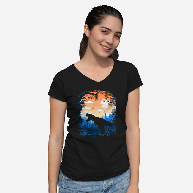 Sunset Rex-womens v-neck tee-albertocubatas