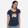 Sunset Rex-womens v-neck tee-albertocubatas
