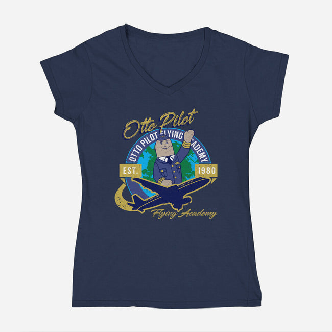 Otto Pilot-womens v-neck tee-AlemaArt