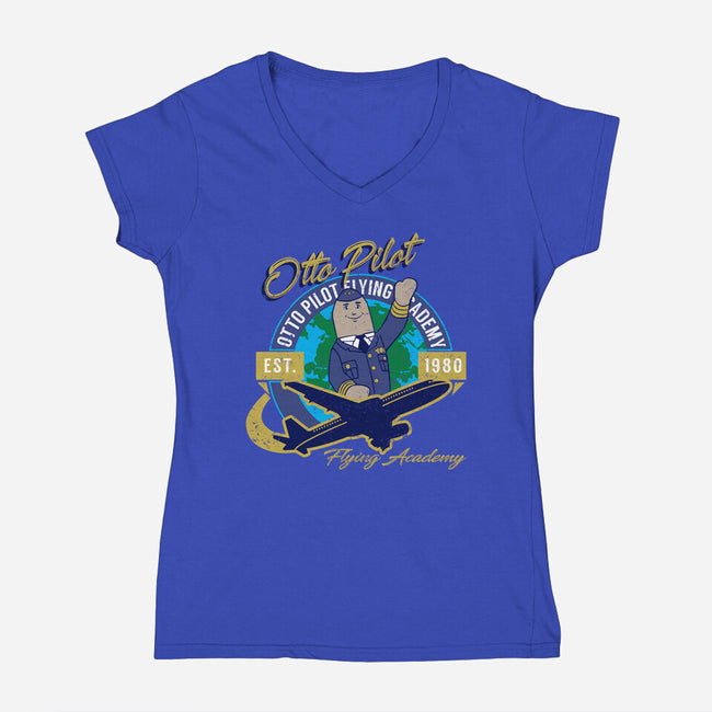 Otto Pilot-womens v-neck tee-AlemaArt