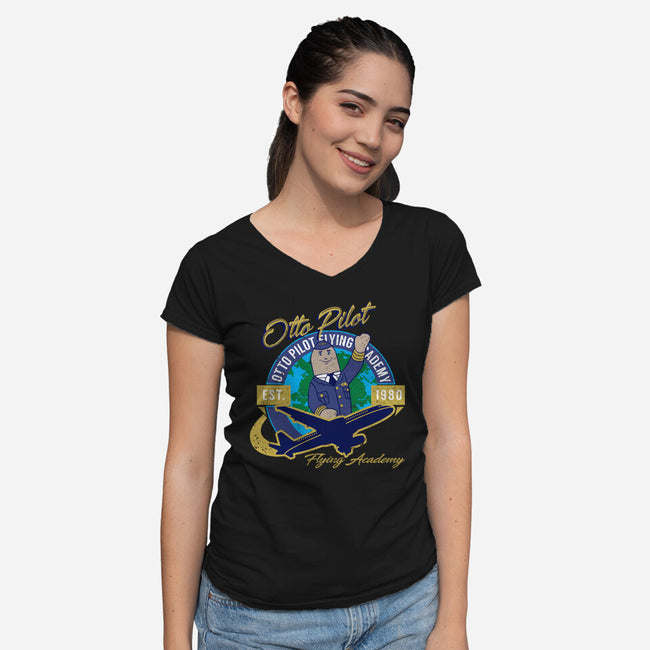 Otto Pilot-womens v-neck tee-AlemaArt