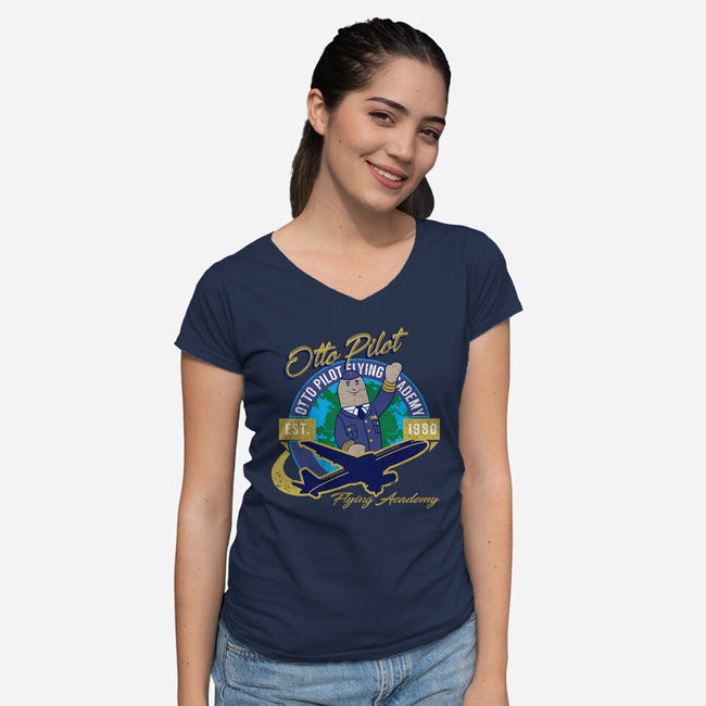Otto Pilot-womens v-neck tee-AlemaArt