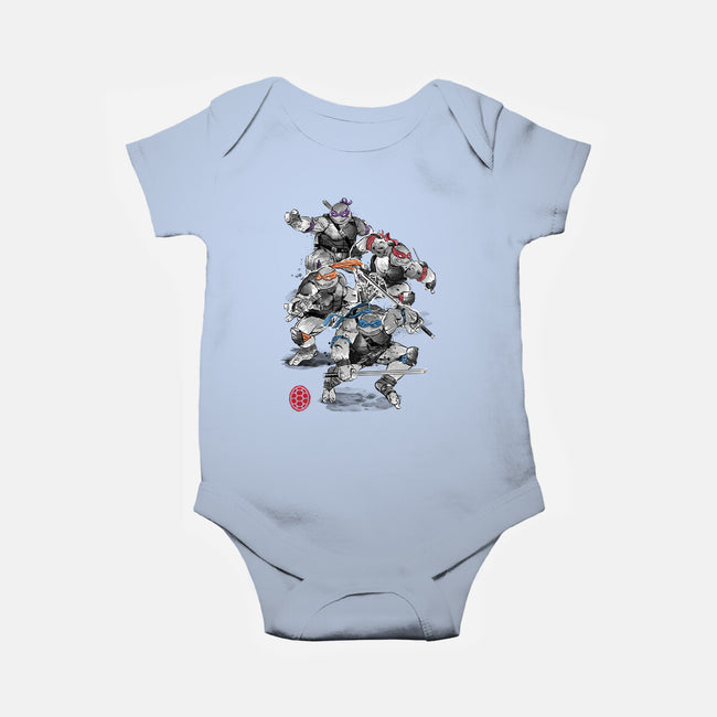 Turtle Squad-baby basic onesie-DrMonekers