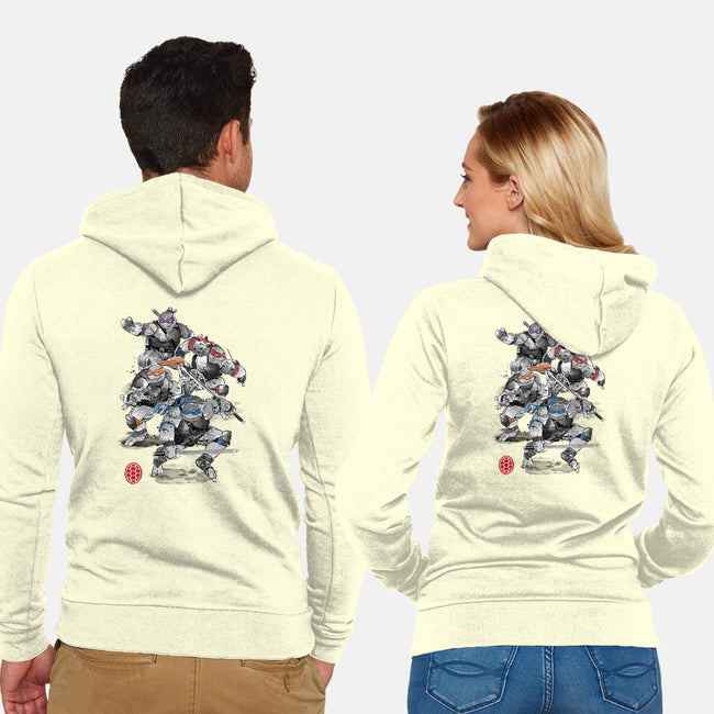 Turtle Squad-unisex zip-up sweatshirt-DrMonekers
