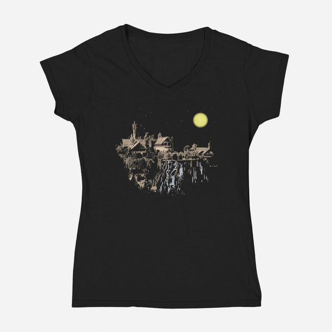 Elven Valley-womens v-neck tee-fanfabio