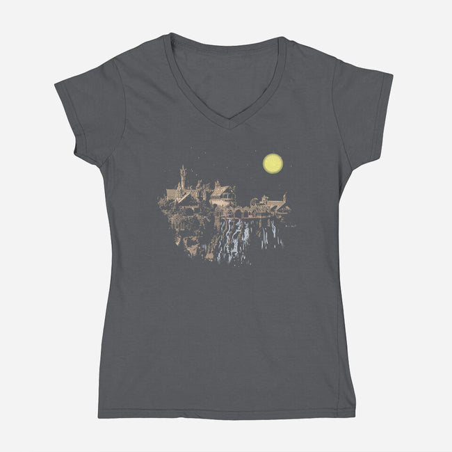 Elven Valley-womens v-neck tee-fanfabio