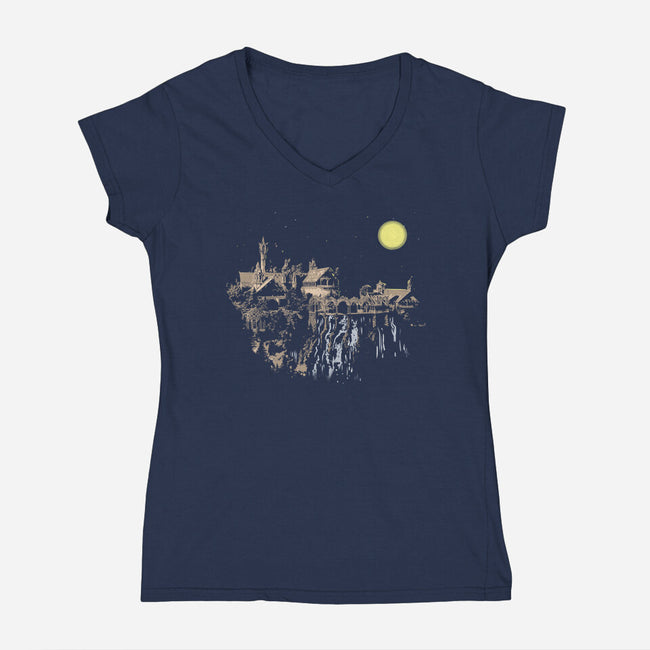Elven Valley-womens v-neck tee-fanfabio