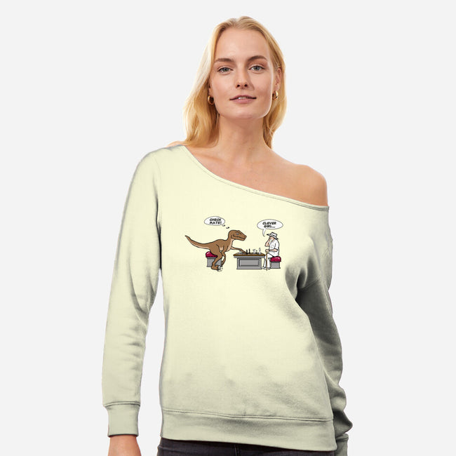 Checkmate-womens off shoulder sweatshirt-kimgromoll