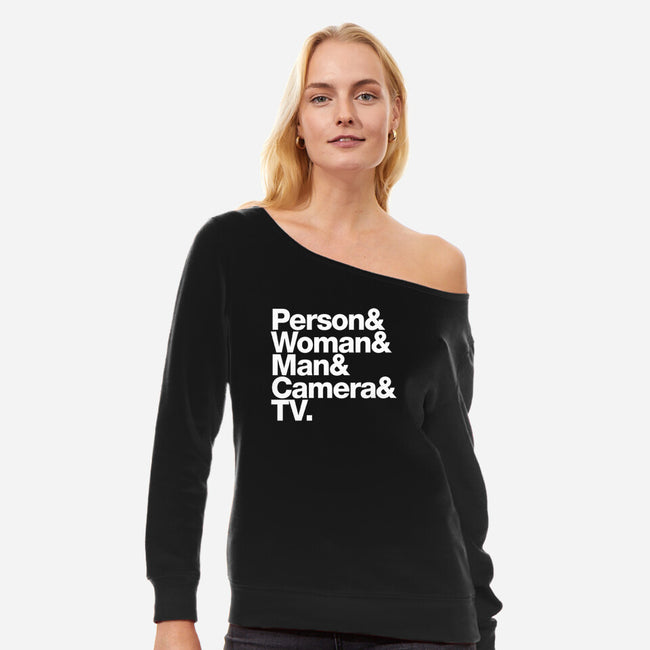 Cognitive Speech-womens off shoulder sweatshirt-mannypdesign