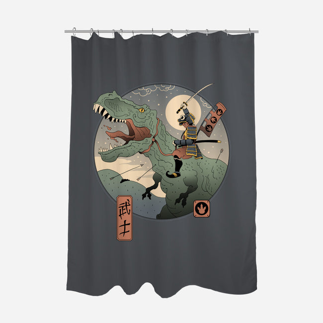 Jurassic Samurai-none polyester shower curtain-vp021