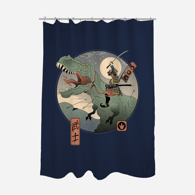 Jurassic Samurai-none polyester shower curtain-vp021