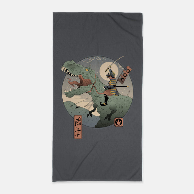 Jurassic Samurai-none beach towel-vp021