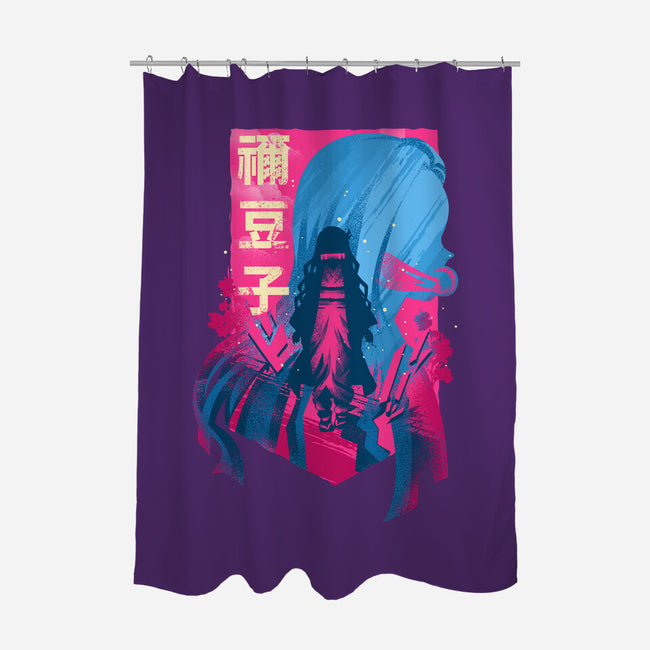Demon Beauty-none polyester shower curtain-hypertwenty