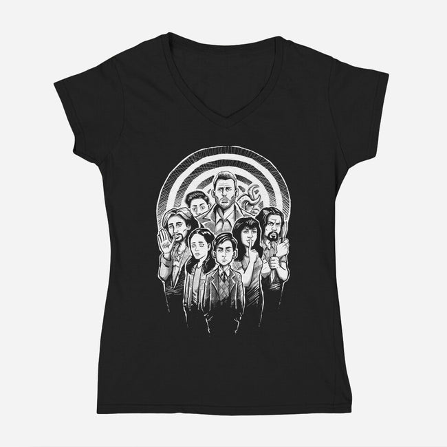 Weird Family-womens v-neck tee-Andriu