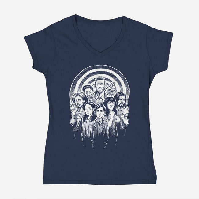Weird Family-womens v-neck tee-Andriu