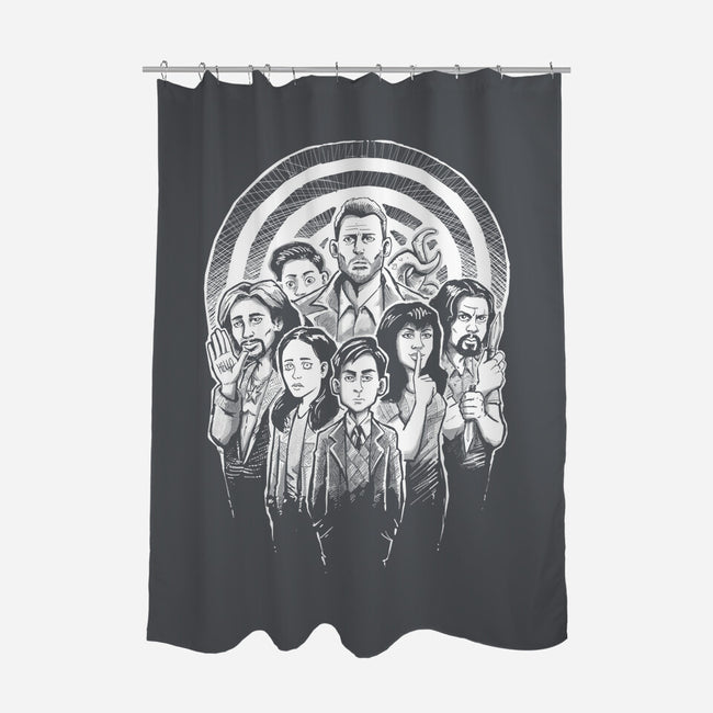 Weird Family-none polyester shower curtain-Andriu