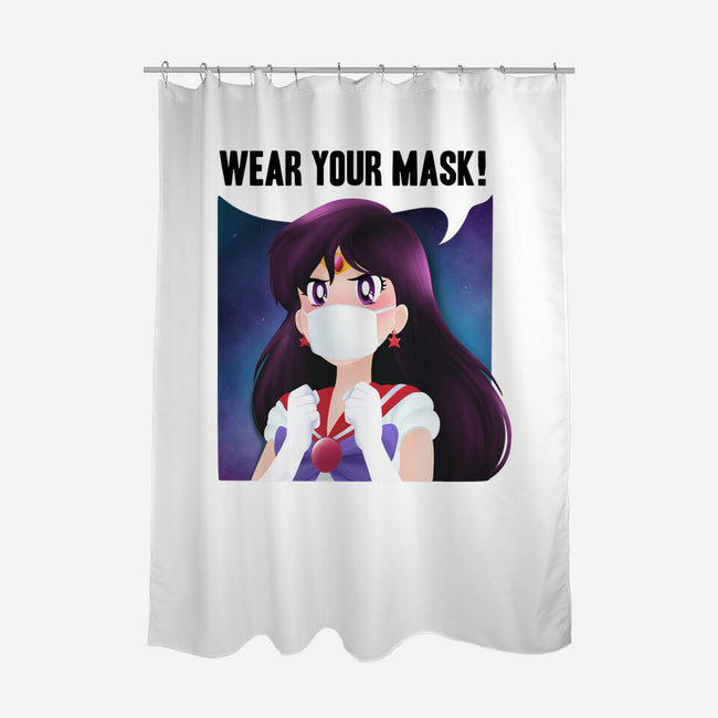 Wear Your Mask-none polyester shower curtain-kosmicsatellite
