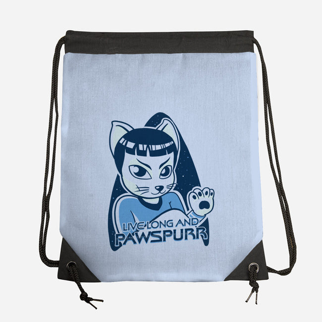 Live Long and Pawspurr-none drawstring bag-estudiofitas