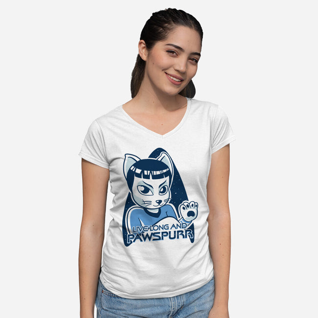 Live Long and Pawspurr-womens v-neck tee-estudiofitas