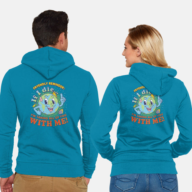 Friendly Reminder-unisex zip-up sweatshirt-Firebrander