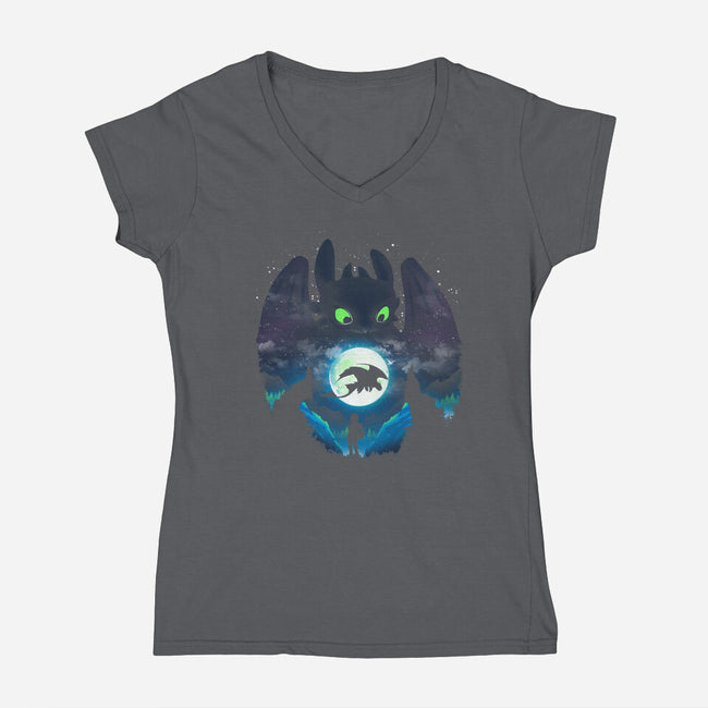 Adorable Dragon-womens v-neck tee-dandingeroz