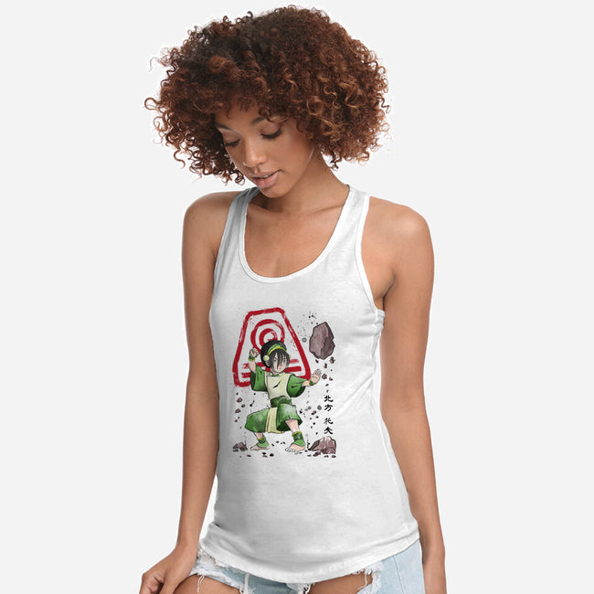 The Power of the Earth Kingdom-womens racerback tank-DrMonekers