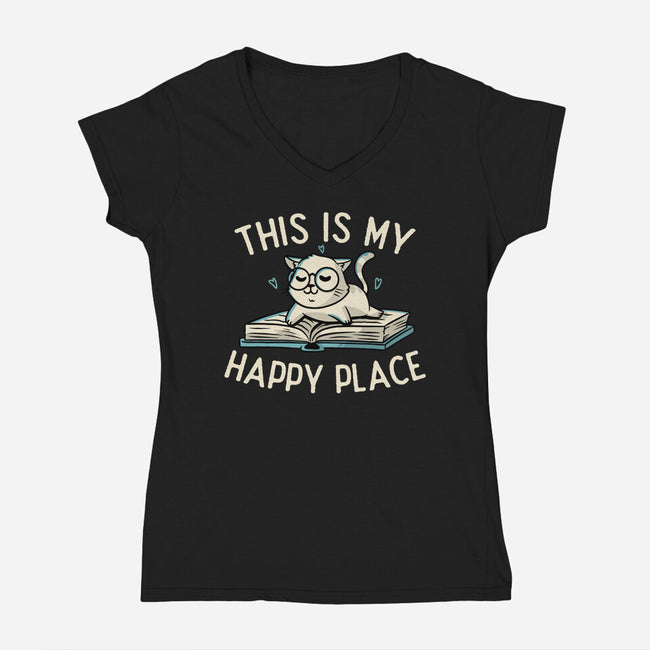 My Happy Place-womens v-neck tee-koalastudio