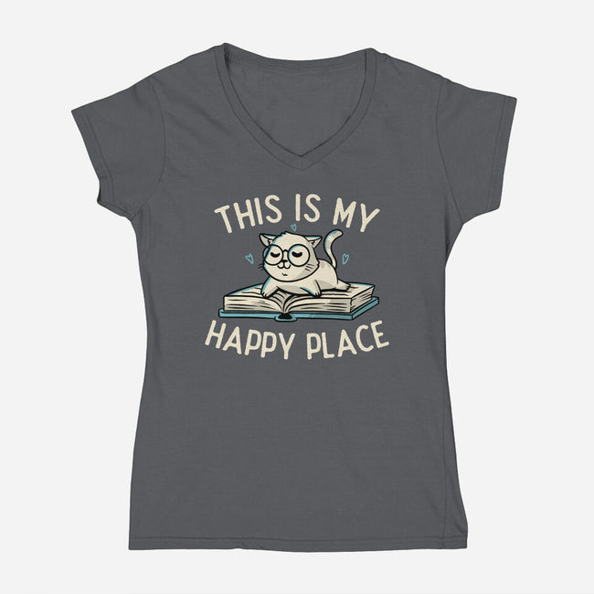 My Happy Place-womens v-neck tee-koalastudio