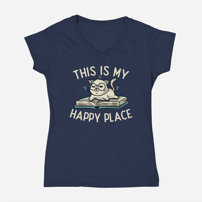 My Happy Place-womens v-neck tee-koalastudio