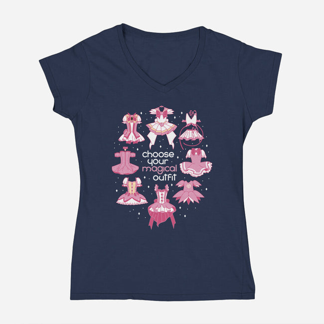 Choose Your Magical Outfit-womens v-neck tee-Domii