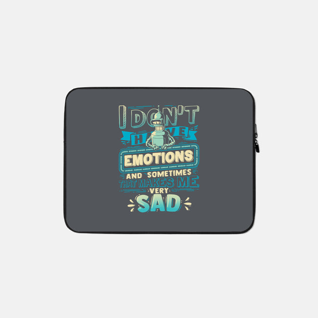 No Emotions-none zippered laptop sleeve-teesgeex