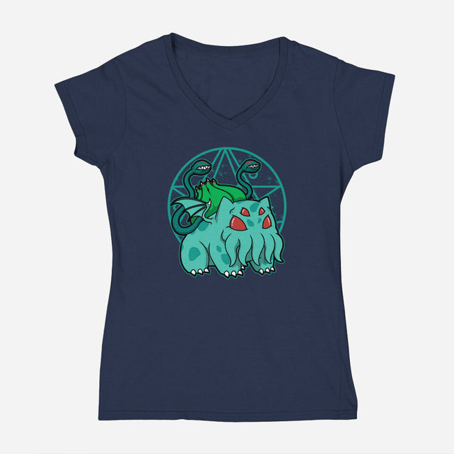Bulbathulhu-womens v-neck tee-pigboom