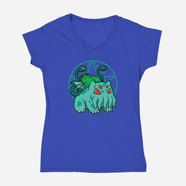 Bulbathulhu-womens v-neck tee-pigboom