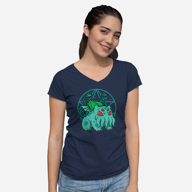 Bulbathulhu-womens v-neck tee-pigboom