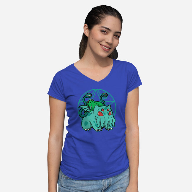 Bulbathulhu-womens v-neck tee-pigboom