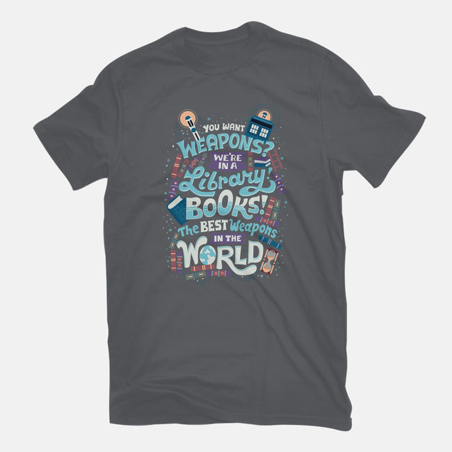 Books are the Best Weapons-womens basic tee-risarodil
