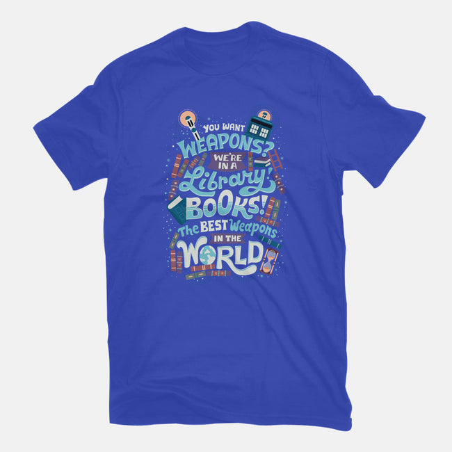 Books are the Best Weapons-womens basic tee-risarodil