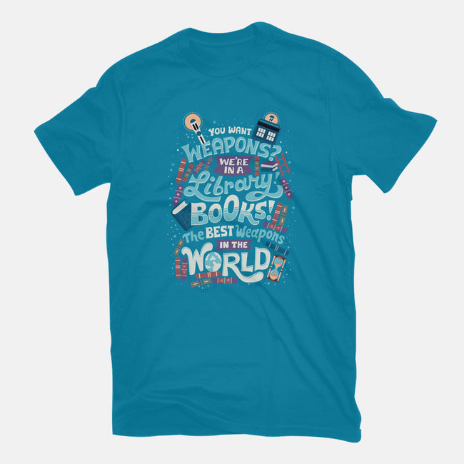 Books are the Best Weapons-womens basic tee-risarodil